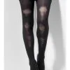Abgenutzte Strumpfhose Schwarz Für Damen