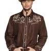Cowboy Hemd Braun Für Erwachsene