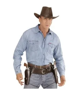 Gürtel Mit Doppeltem Pistolenhalfter Braun Für Herren -Zeichentrickfilm Verkäufe gurtel mit doppeltem pistolenhalfter braun fur herren 2