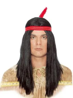 Indianer Perücke Mit Feder