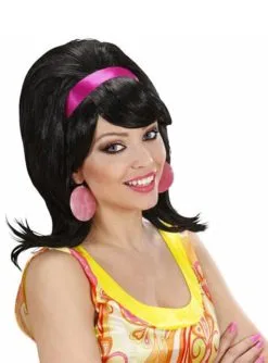 Perücke Mode 60er Jahre Schwarz