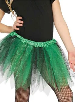 Schwarz-grünes Mit Glitzerstaub Für Mädchen