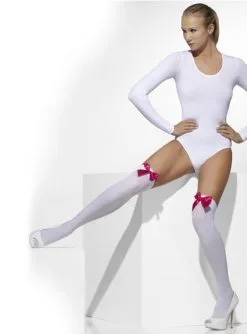 Strümpfe Weiβ Mit Rosa Schleifen
