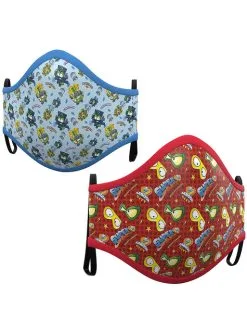 Super Zings Mund-Nasen-Maske Blau-rot Für Kinder (2 Stück)